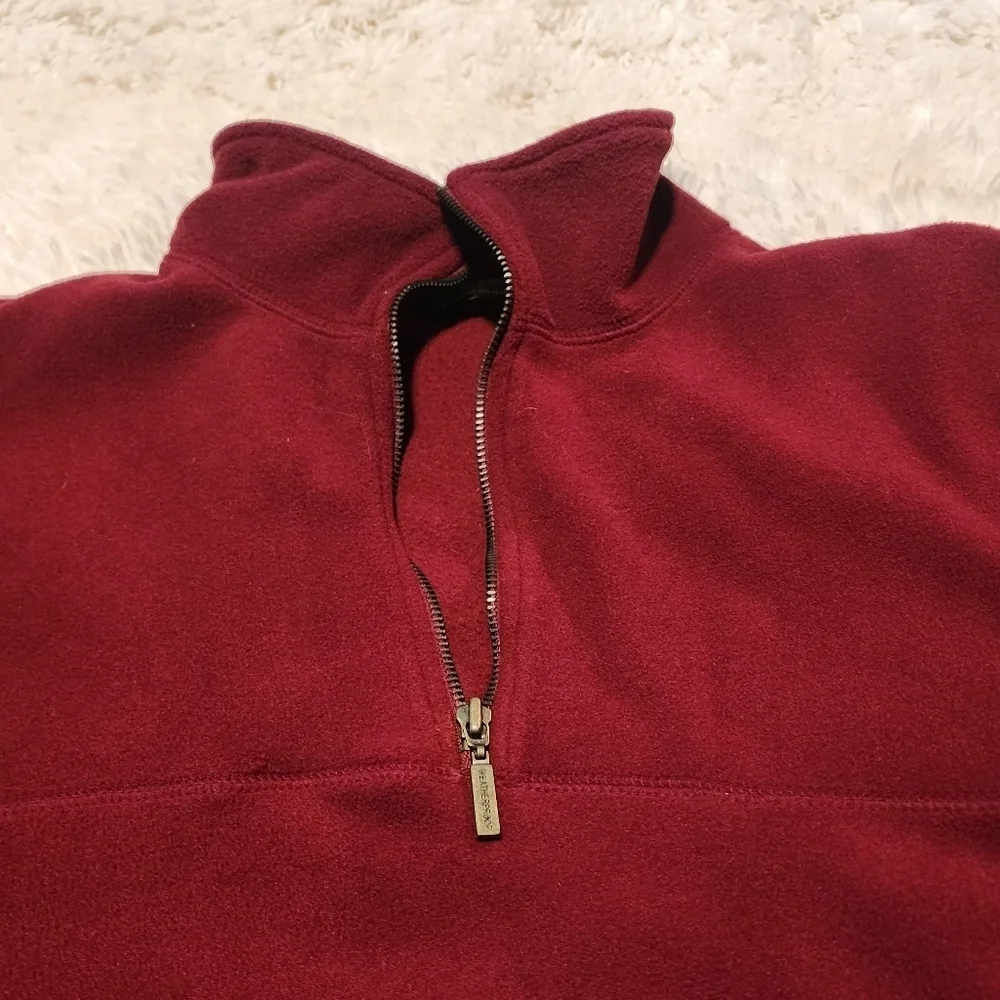 WEATHRPROOF Pullover 1/4 Zip Fleece Men's Burgundy Pocketed Jacket Sz. L